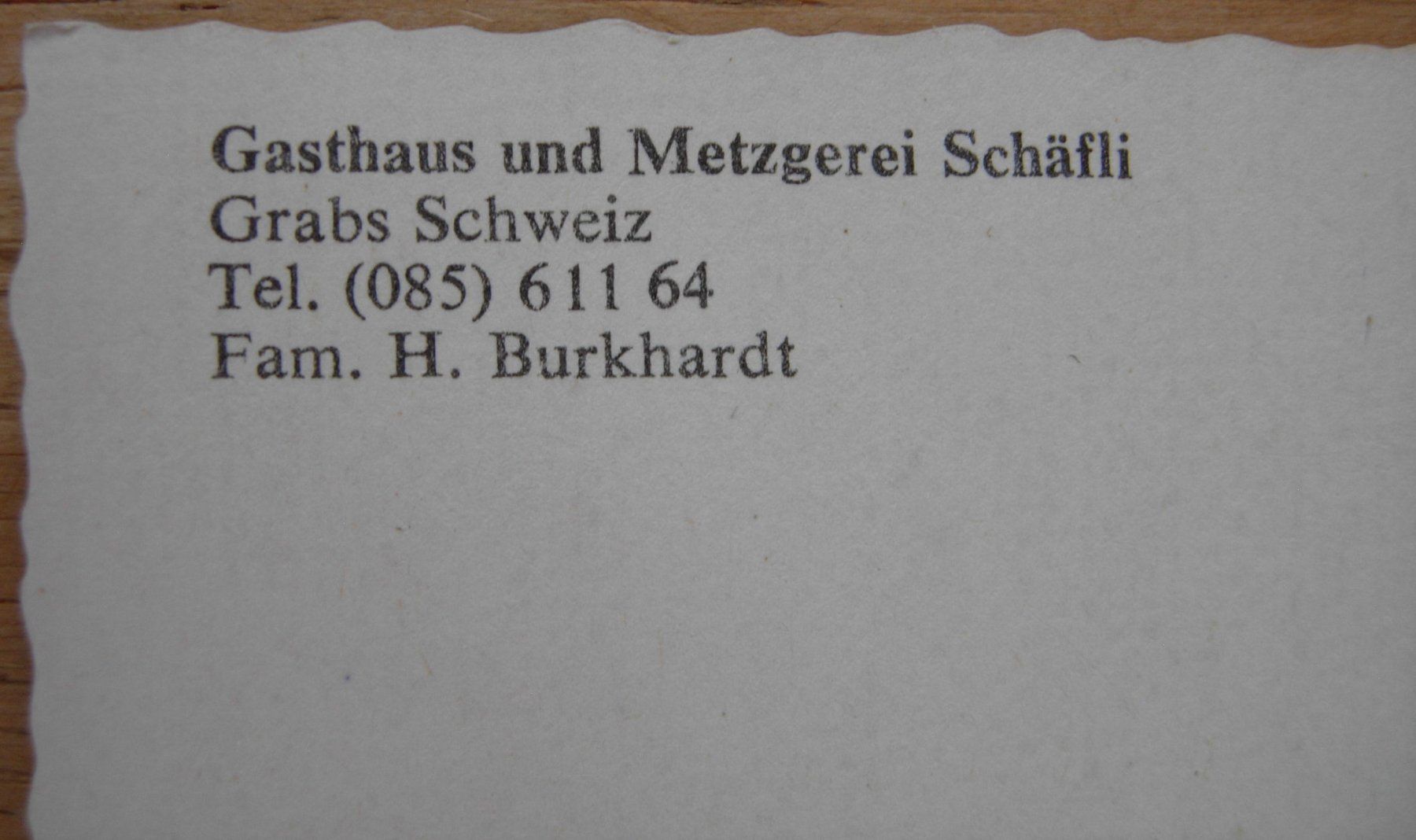 Cartoline postali: Ansichtskarte ungelaufen - Restaurant Schäfli in Grabs – Usato da Dübendorf venduto da rumpumpel 3