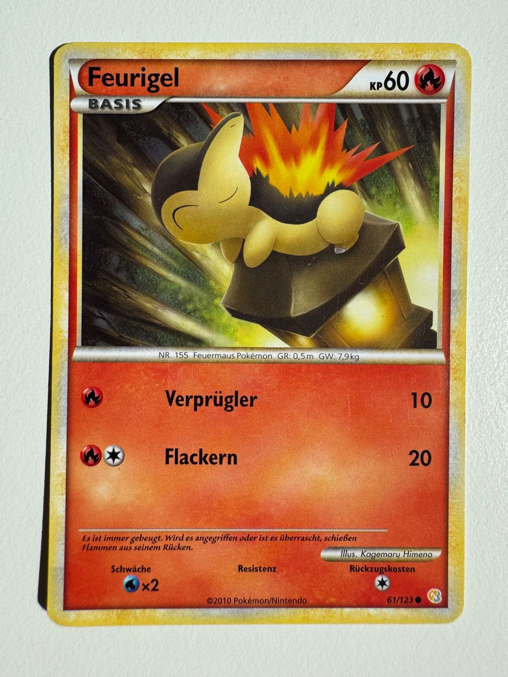 Pokémon Sammelbilder & Trading cards: Cyndaquil / Feurigel (HS 61) - Common - DE – Gebraucht aus Gossau ZH von card-art