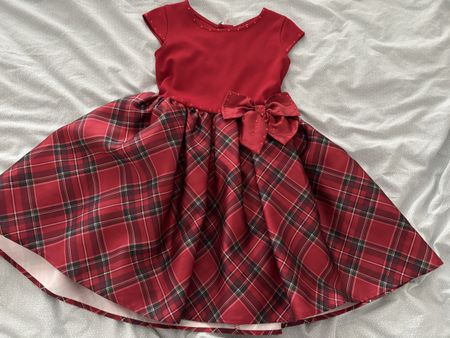 Festliches Kleid, rot kariert, Gr. 122/128, Top Zustand!