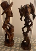 Deux statuettes en bois sculpté artisanat
