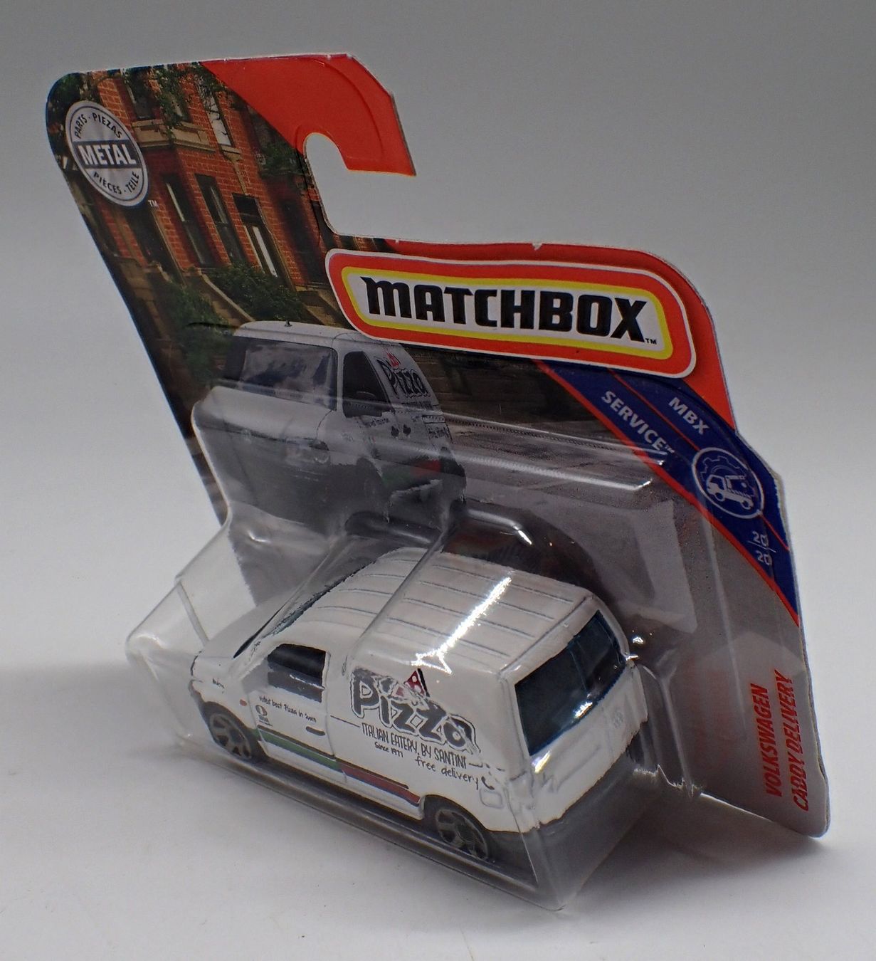 Matchbox Modellini d'auto: Matchbox VW Caddy Pizza weiss/blanc – Usato da Ostermundigen venduto da archeopteryx 2