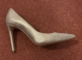 Pumps Gr. 37, Metallic Platin High Heels