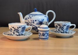Zwiebelmuster Set Teekanne Bavaria + Blue Danube Tassen