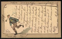 sign. Schliessmann: Postbote mit Pfeife 