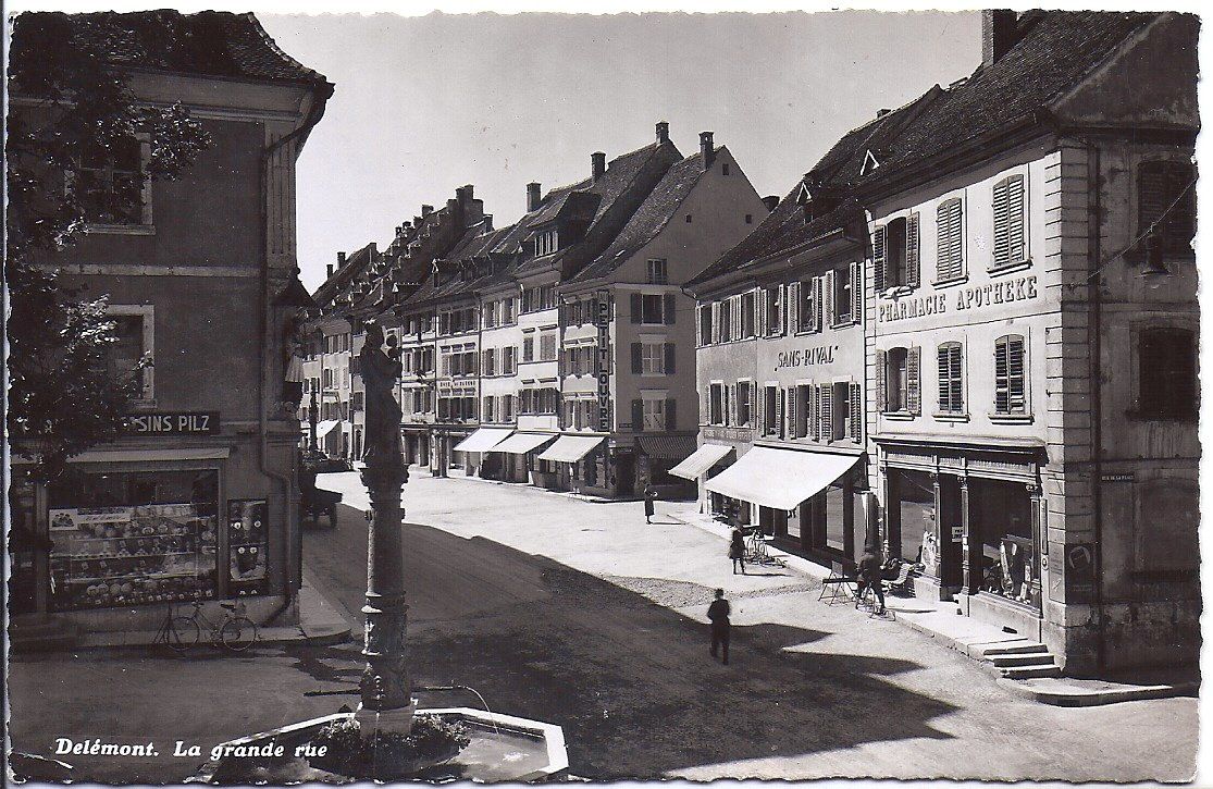 Cartoline postali: DELEMONT, la grande rue – Usato da Les Verrières venduto da Scampi0