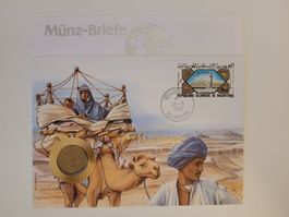 Mauretanien 1990 Münzbrief mit Beschrieb