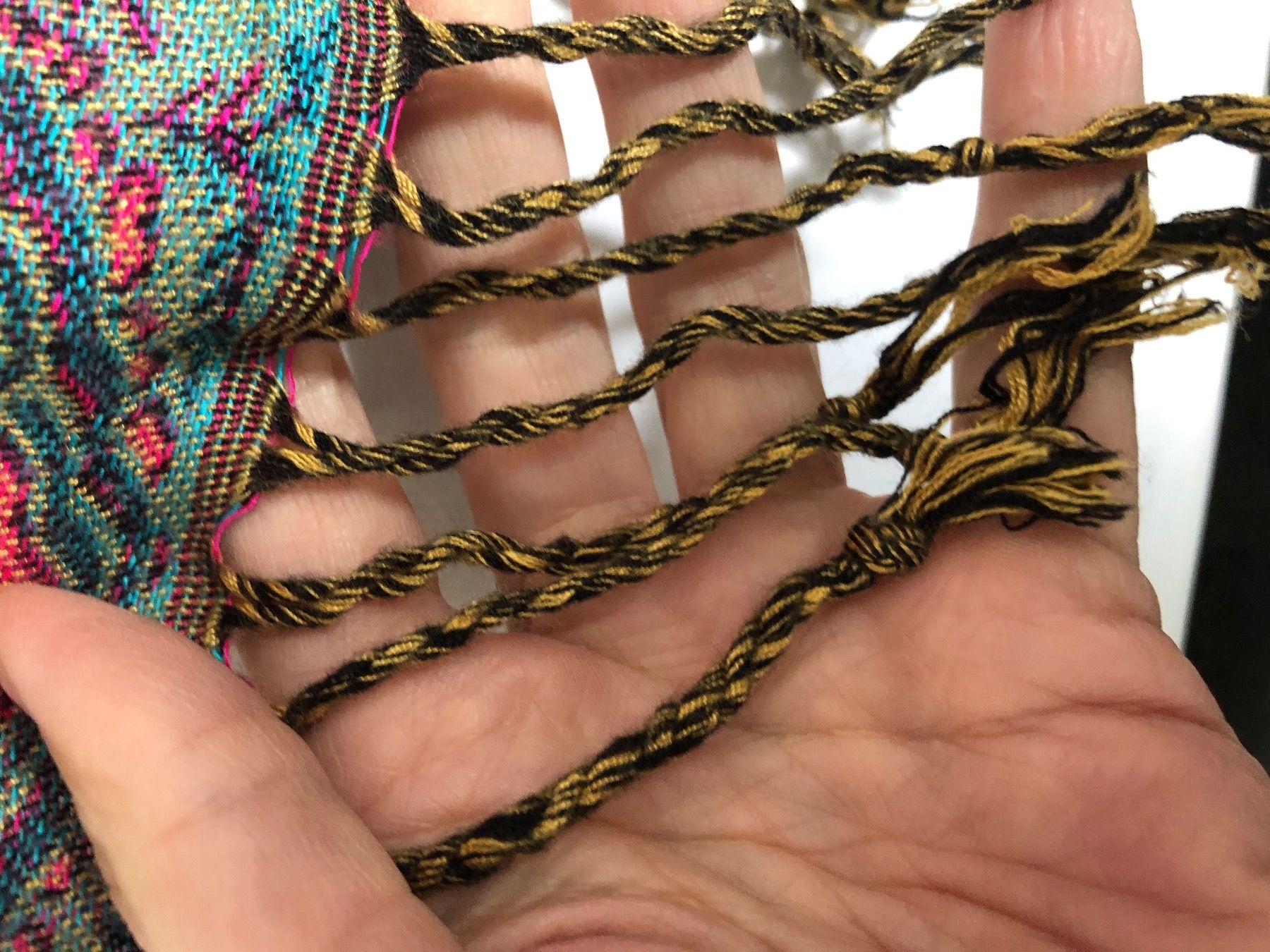 Foulard & Sciarpe: Écharpe oversize Pashmina rose fuchsia et turquoise Firenze – Nuovo (secondo la descrizione) da Coppet venduto da Vanessamode 9
