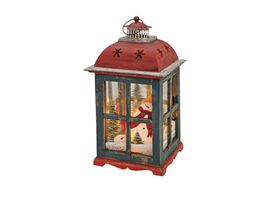 Laterne gross, rot-grün 40cm Schneemann
