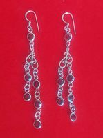 Orecchini lunghi in argento 925 con granato