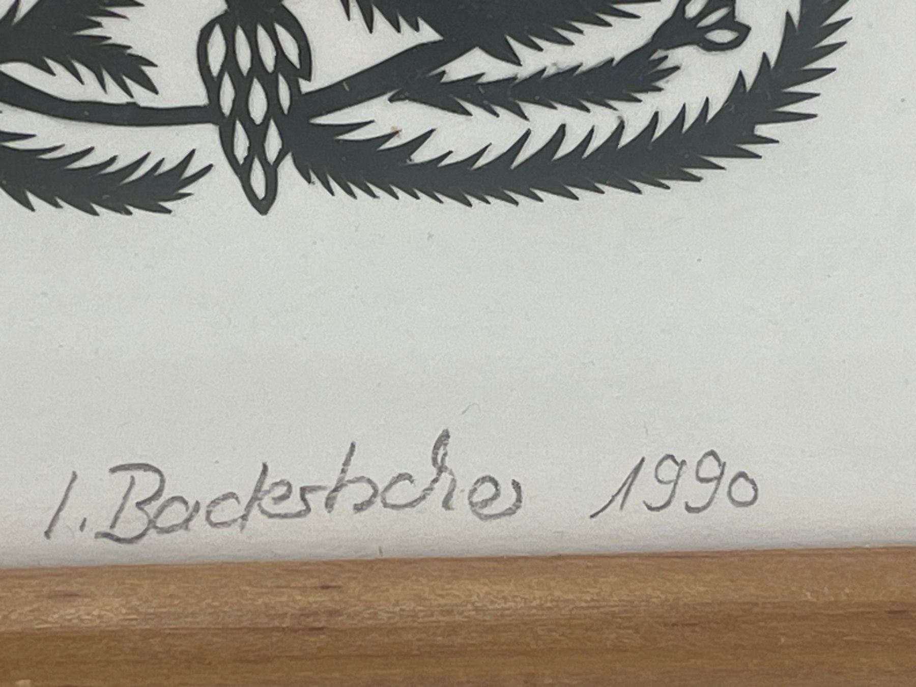 Grafiken & Lithographien: Scherenschnitt I. Badertscher 1990 Schulhaus – Gebraucht aus Volketswil von Artivo 6