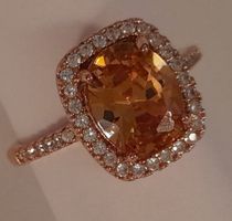 Funkelnder Silber S 925 Ring mit Stein in Roségold