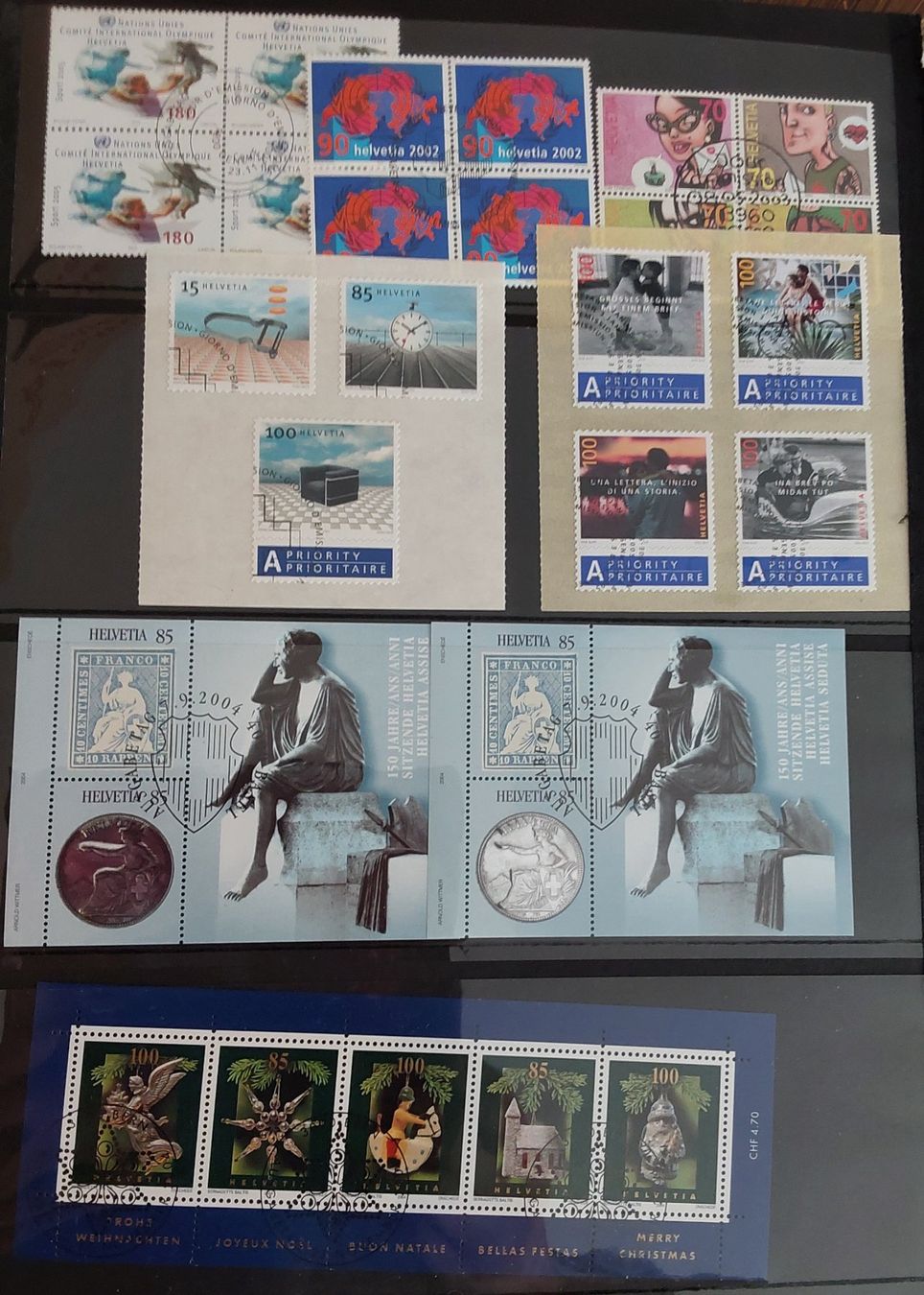 Tous les timbres: Ü. 100 Stk. Viererblocks, Blocks etc. 1998-2004, ET – D'occasion à Münchwilen AG par Nesar 9