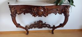 Barock Konsole mit Marmorplatte 120 cm – Vintage