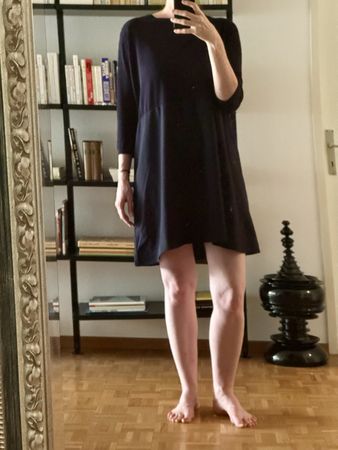 COS NAVY BLUE COTTON DRESS SIZE M