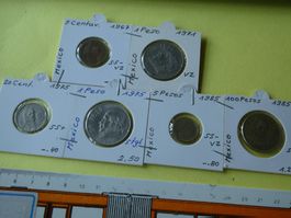 Mexiko,  Konvolut alte Münzen 1967-85