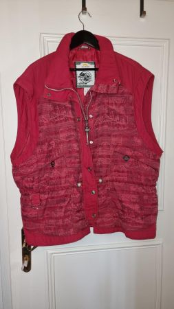 Vintage Rote Steppweste Allsport Gr. XL/XXL Übergangsjacke