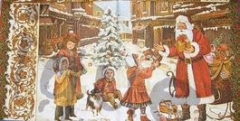 Serviette nikolaus bringt geschenke (w322)