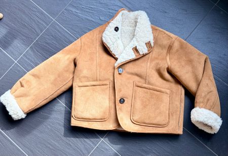 Wendejacke Lammfelloptik beige braun neuwertiger Zustand