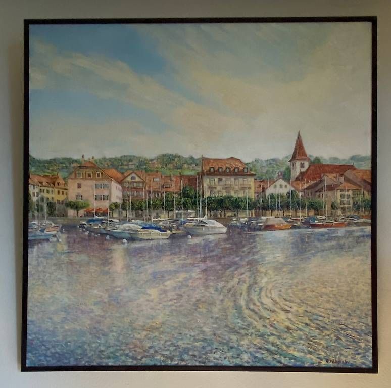 Gemälde: Port de Lutry – Gebraucht aus Territet von Kina0