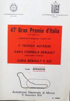 Programm Formel 1 GP Italien in Monza von 1976