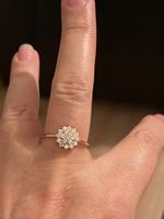 Bague plaquée 53  fine avec petites pierres zircons
