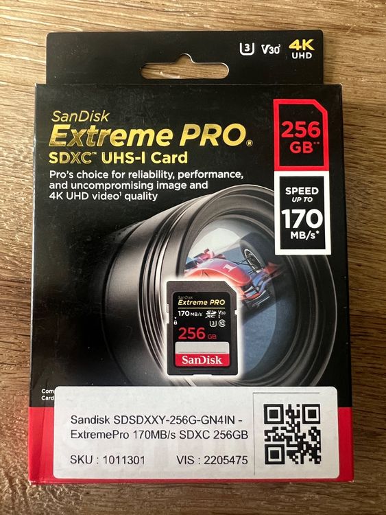 SanDisk Extreme Pro SDXC U3 SDXC, 256 GB, U3, UHS-I //NEU// (Neu und ...