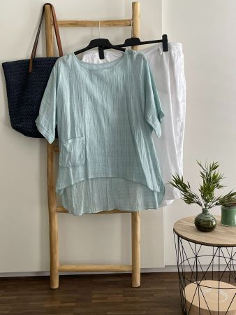 🌞😎🌞 Tunique coton bleu turquoise XL-2XL, Neuf