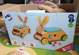 Holzspielzeug Hase 2in1 Lauflernwagen