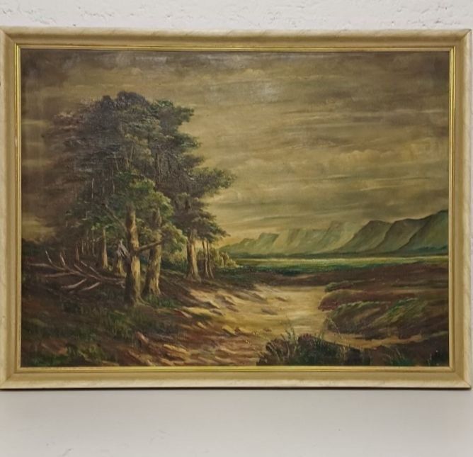 Gemälde: Großes Ölgemälde "Eichen im Moor" (1935) – Gebraucht aus Bern von Yunkom