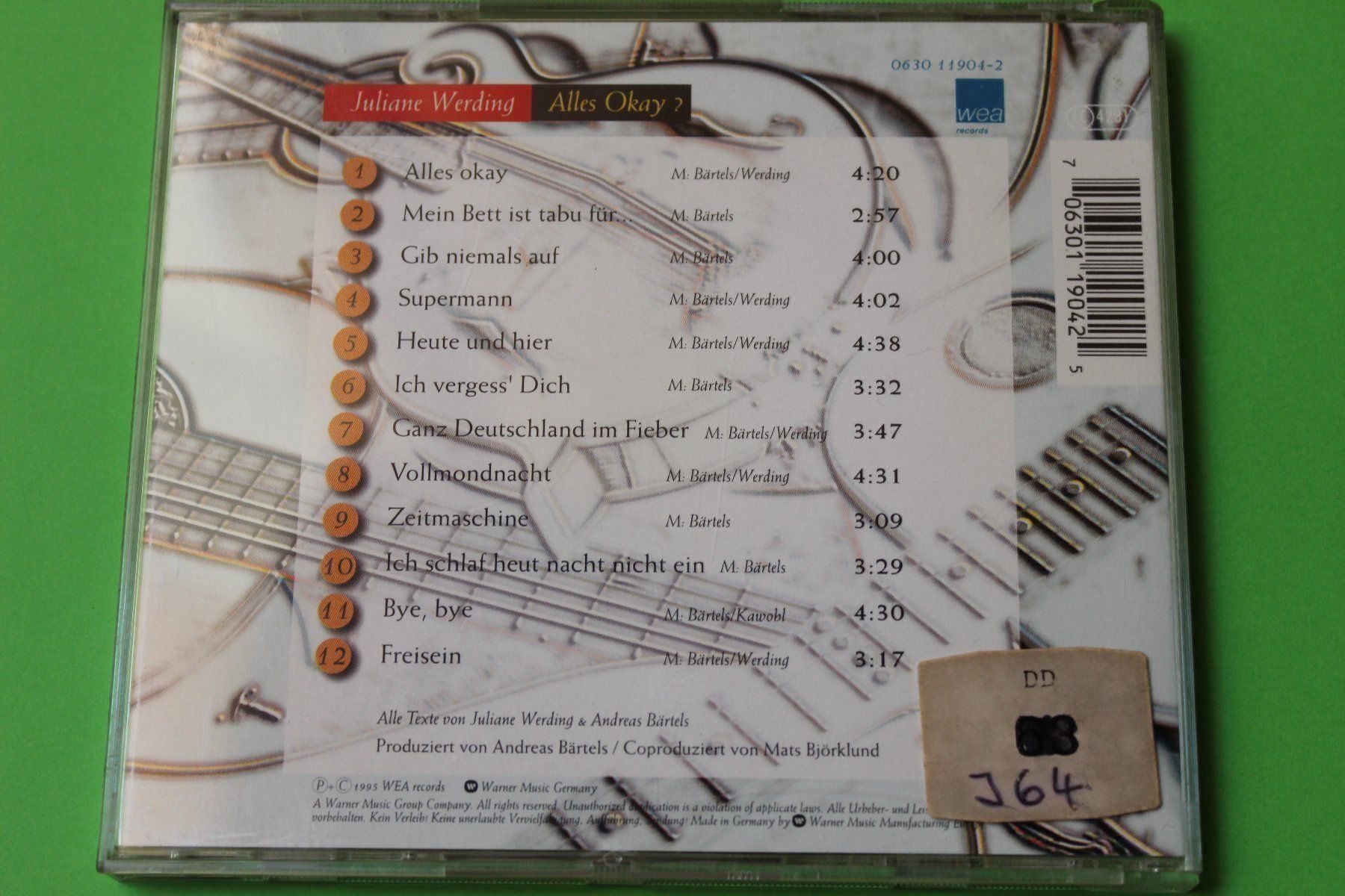 CD: Juliane Werding - Alles okay?  CD 1995 – Usato da Tübach venduto da JamesStone 2