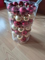 Grosses Set Glas Weihnachtskugeln, Rot-Gold