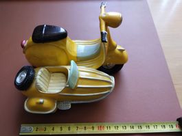 Vintage Spardose Vespa mit Beiwagen - Gelb - Keramik
