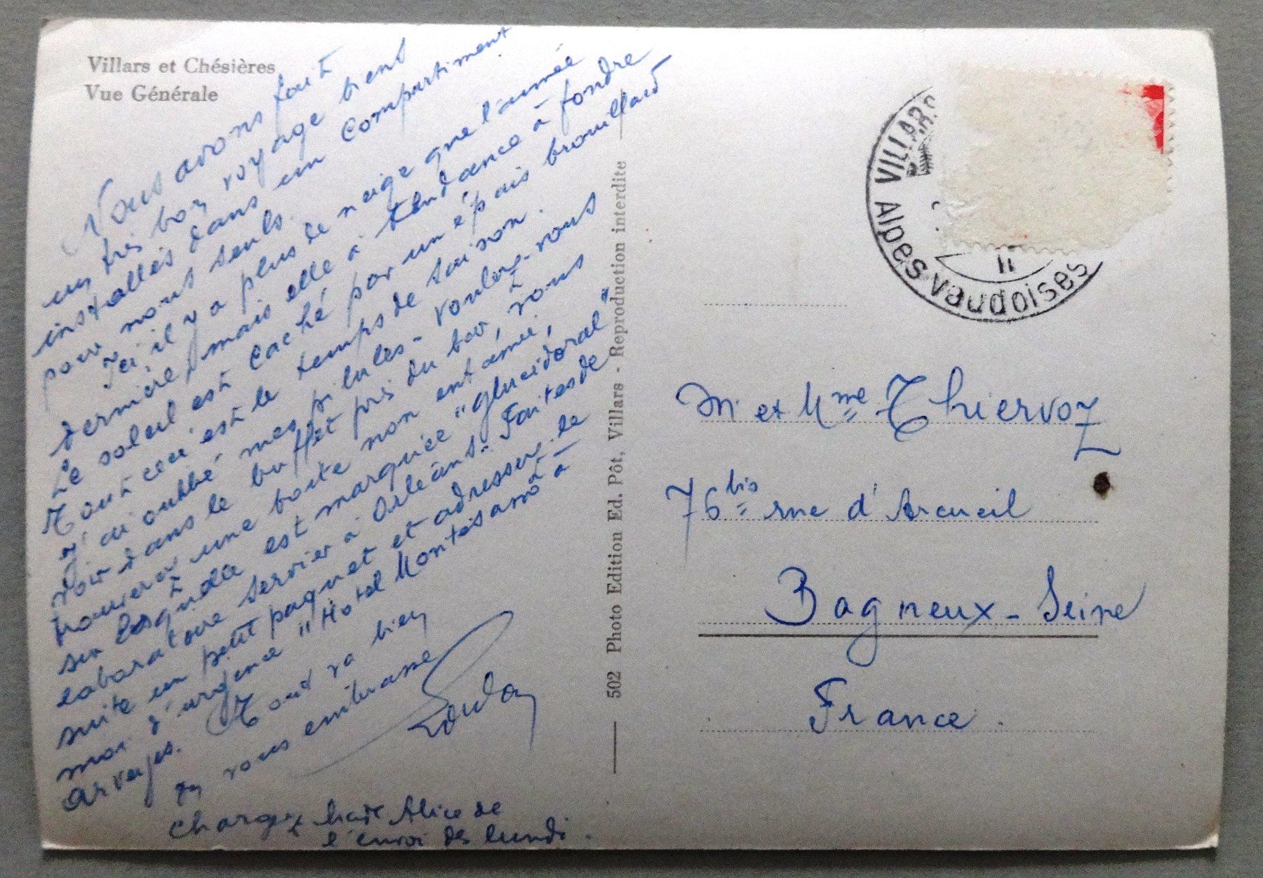 Cartoline postali: Villars et Chesières - Vue générale – Difettoso da Fétigny venduto da Billy2miny 1