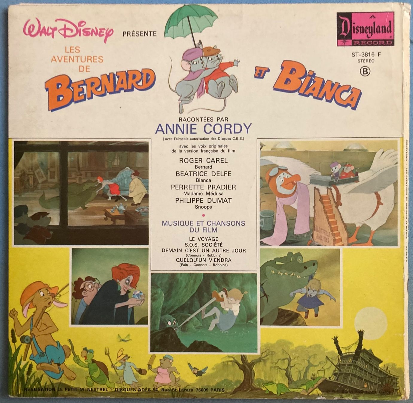 Dischi in vinile: ANNIE CORDY - LES AVENTURES DE BERNARD ET BIANCA – Usato da Poliez-Pittet venduto da Newtown-Records 1