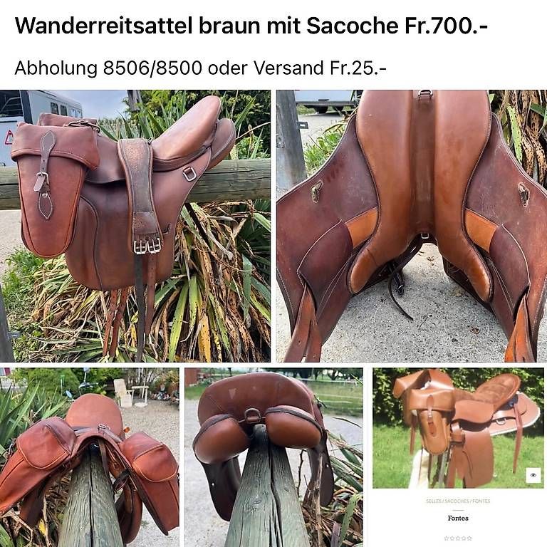 Selle & Accessori: Wanderreitsattel mit Sacoche braun – Usato da Lanzenneunforn venduto da vario714