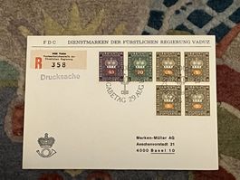 1 Erstagsbrief LI Einschreiben Viererblock 1968