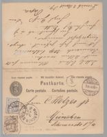 Double entier postal circulé (rare)