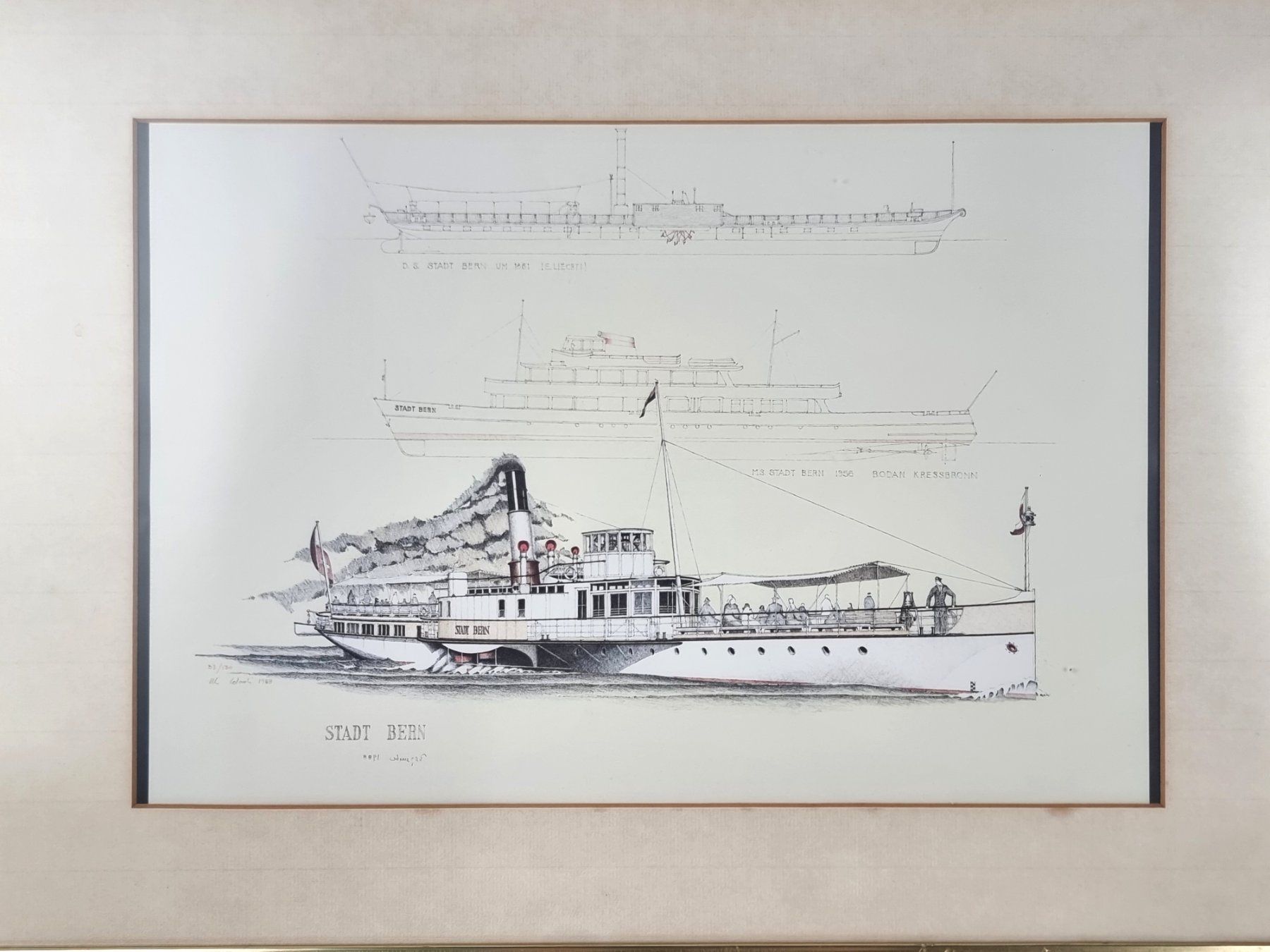 Posters & Illustrations: Bild "M.S. Stadt Bern 1956", Uli Colombi – D'occasion à Urtenen-Schönbühl par Restwert_Schoenbuehl 1
