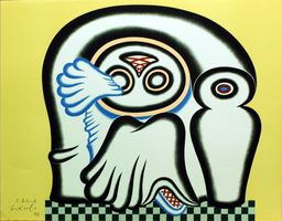 Arnold Leissler (1939-2014) - Litho. "Donna Nella Sedia"