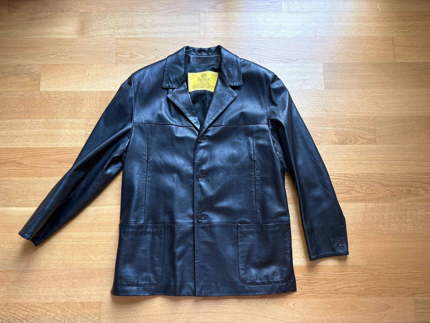 Giacche: Peruzzi Lederjacke schwarz, Grösse L/50 – Nuovo (secondo la descrizione) da Luzern venduto da MaxPower03