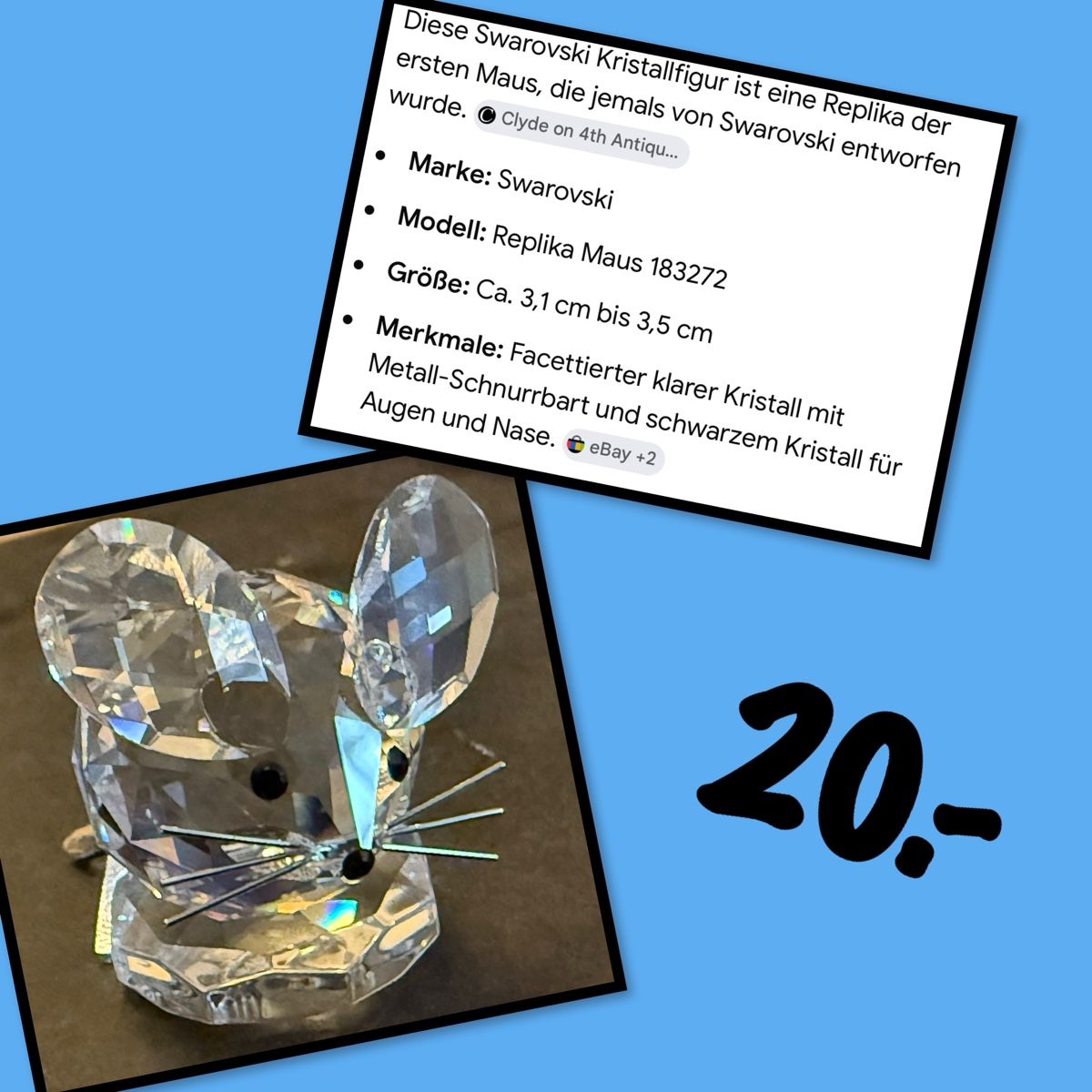 Swarovski Statuette: Swarovski Maus – Nuovo (secondo la descrizione) da Thun venduto da Dana5