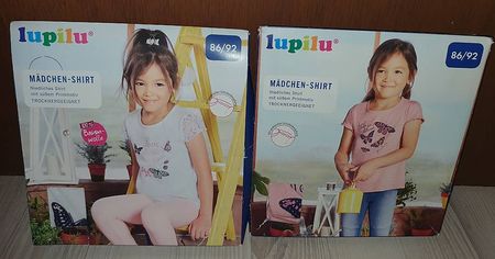 T-Shirt Mädchen, 100% Baumwolle, Grösse 86/92