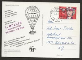 Ballon Schweiz 1983 Beinwil am See Fällanden Luftpost