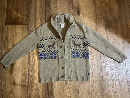 128cm 🤴 Petit Bateau Wool Cardigan - Size 8A