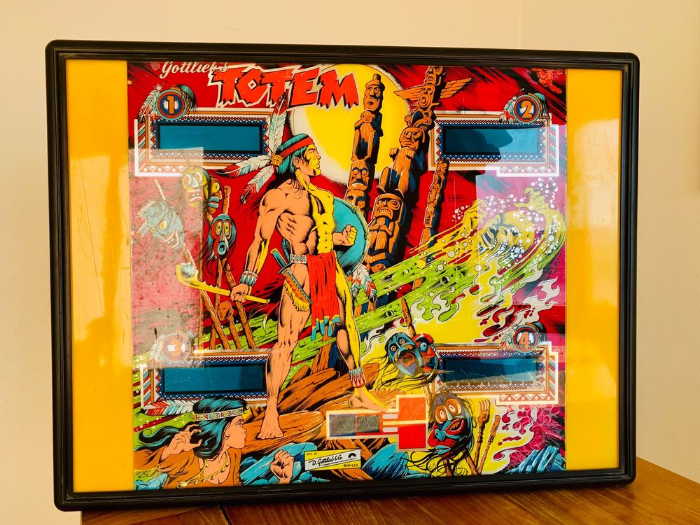 Original USA Gottlieb Flipper Backglass „Totem“ 1978 (Gebraucht) in ...