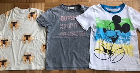 3 T-Shirts Zara Löwe Mickey Mouse ca Grösse 116/122 - P 3.40