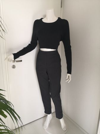 🤩VIOLETA BY MANGO HOSE SCHWARZ MIT ENKEL-REISSVERSCHLUSS