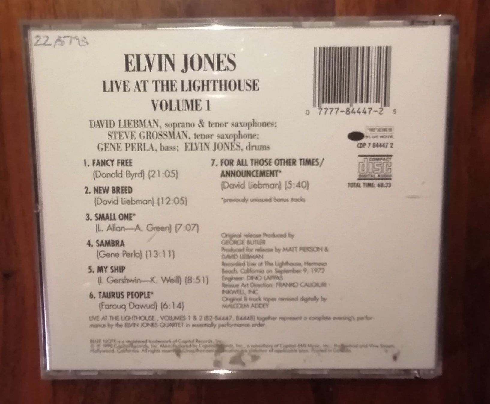 CD: CD Elvin Jones: "Live at the Lighthouse, Vol 1" – Usato da Zürich venduto da phillyboy2007 1