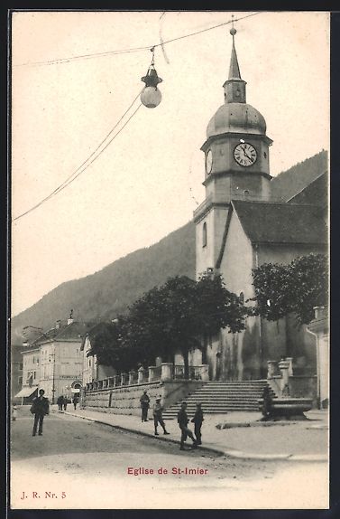 Cartoline postali: AK St-Imier, L'Eglise, 1906 – Usato da Berlin venduto da bartko-reher