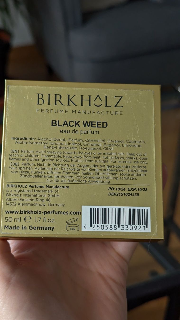 Profumi & Eau de Toilette: Birkholz Black Weed Parfüm 50ml – Nuovo (secondo la descrizione) da Zürich venduto da oschance 1